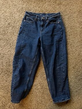 Old Navy Women's Dark Blue Barrel Jeans